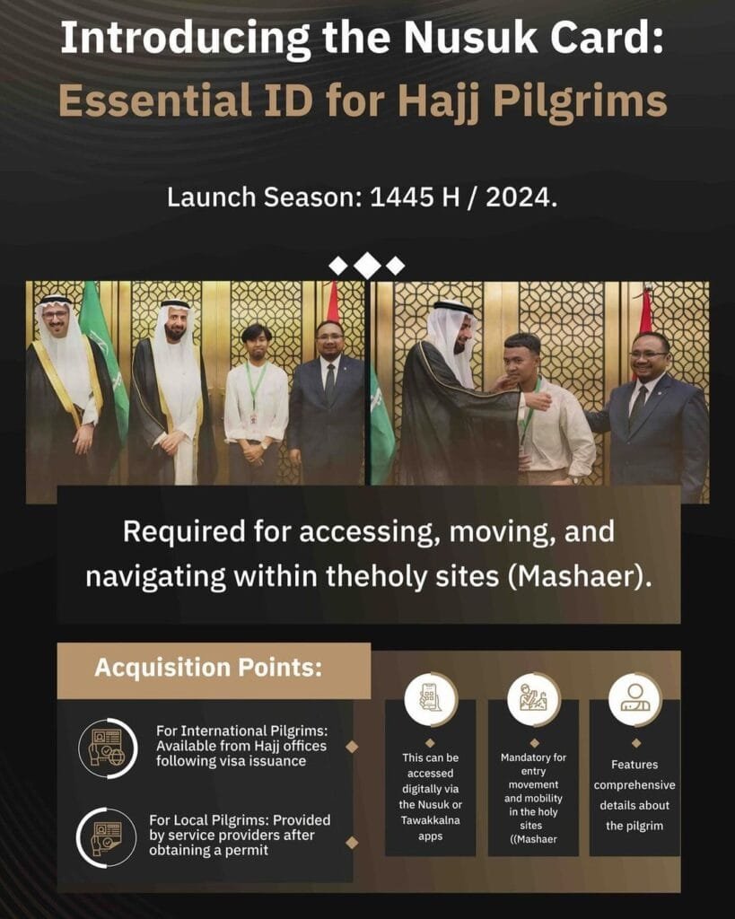 Saudi Arabia Using Nusuk Card to Identify Illegal Hajj Pilgrims 2024; Introduces Tag System for Legitimate Pilgrims 3 First batch of Hajj Nusuk Card presented to Indonesians