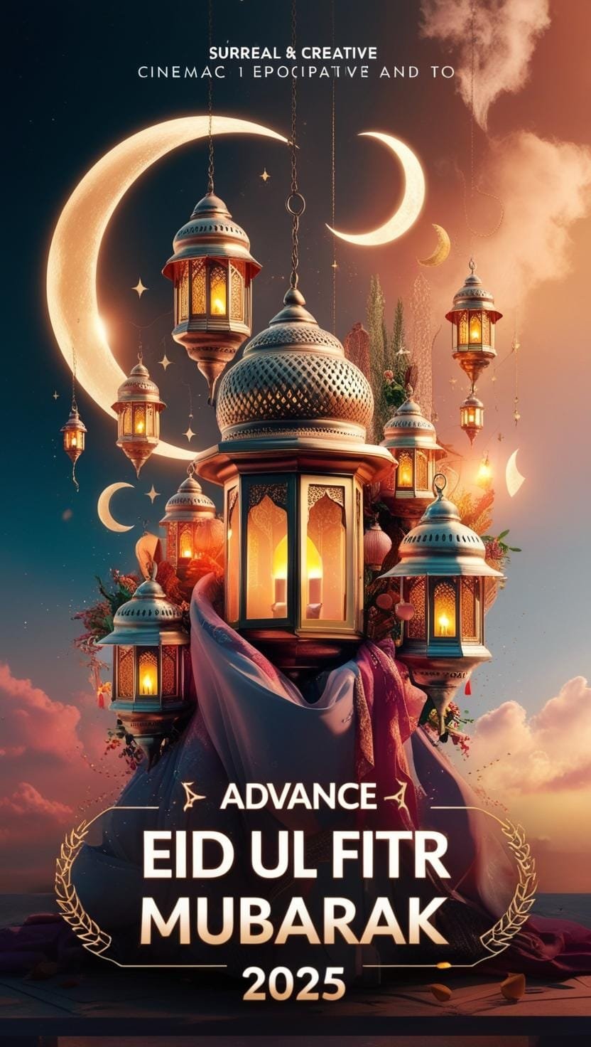 generate islamic of Advance Eid Ul Fitr Mubarak 2025